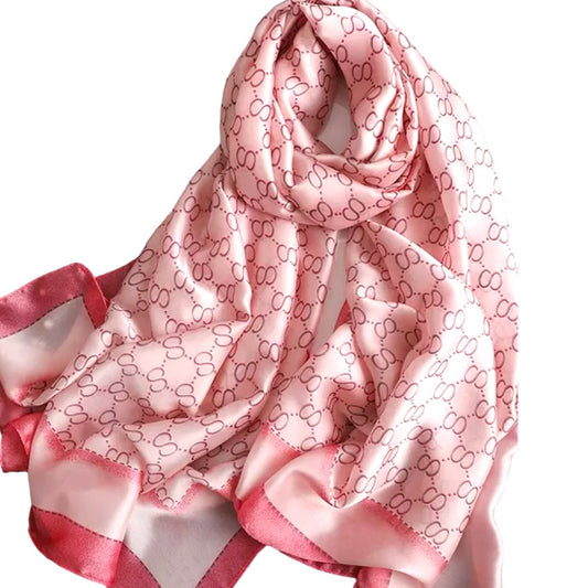 Tokyo Blossom Silk-Emulation Satin Large Scarf