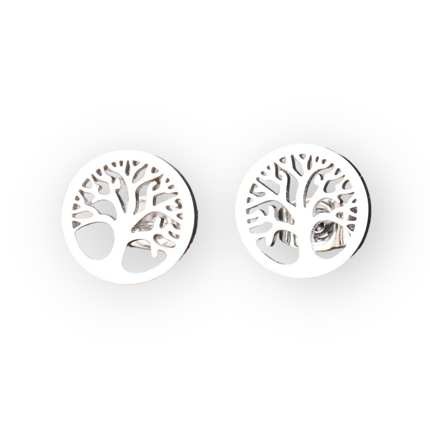 Tree of Life Stud Earrings in Silver