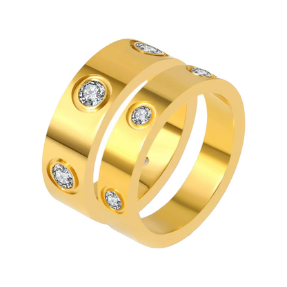 Elegant Gold CZ Eternity Band Ring